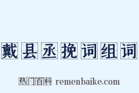 戴县丞挽词组词是什么意思的图片